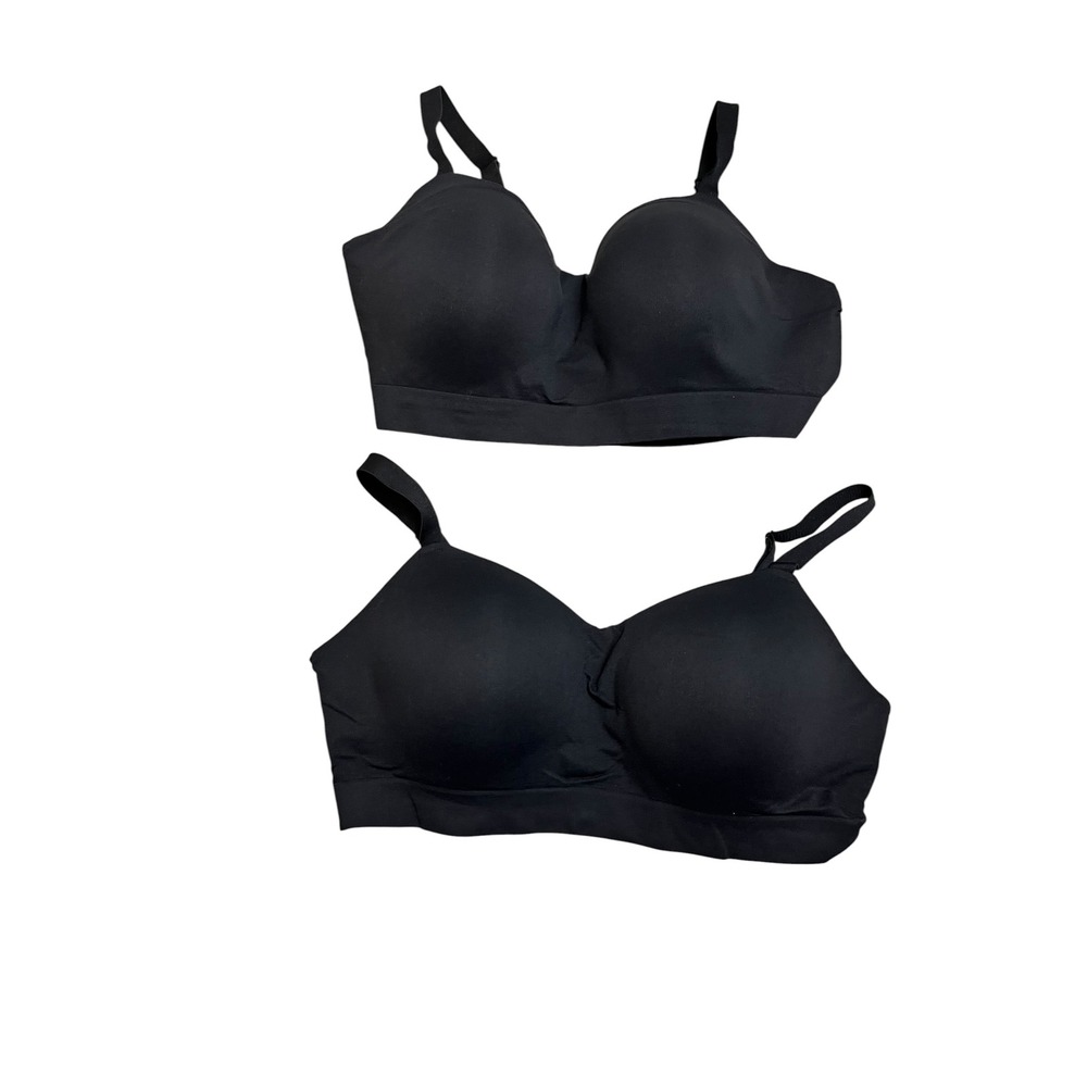 Truekind Daily Comfort Wireless Shaper Bra 2 Pack Black Size 3XL 10210